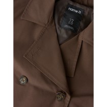 NAME IT Kort Trench Coat Madelin Chocolate Brown